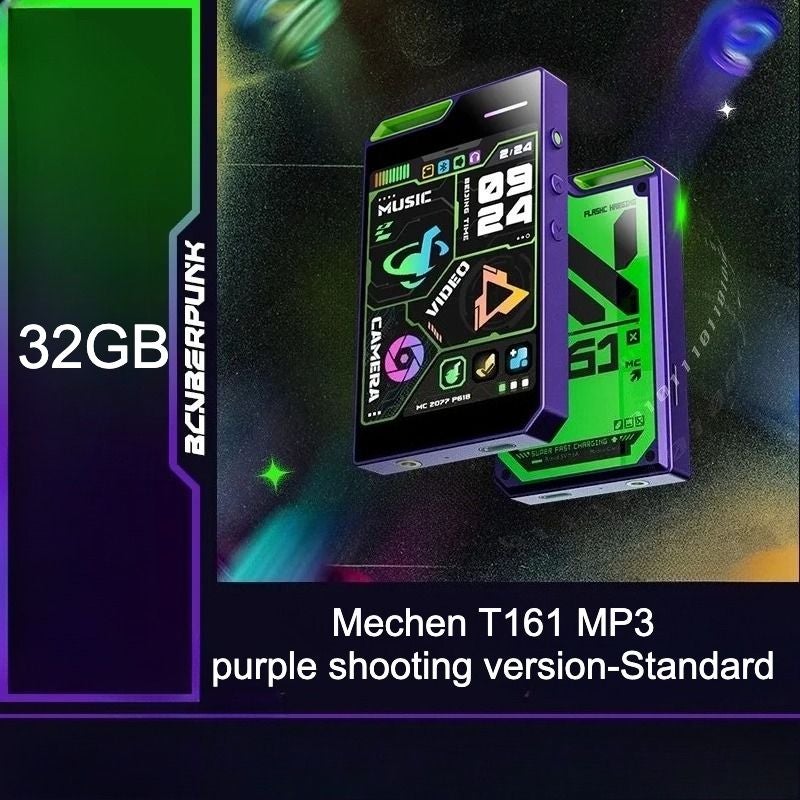 Mechen T161 Portable Bluetooth MP3 MP4 Player, HD Display Screen, 32gb, Purple - Image 1
