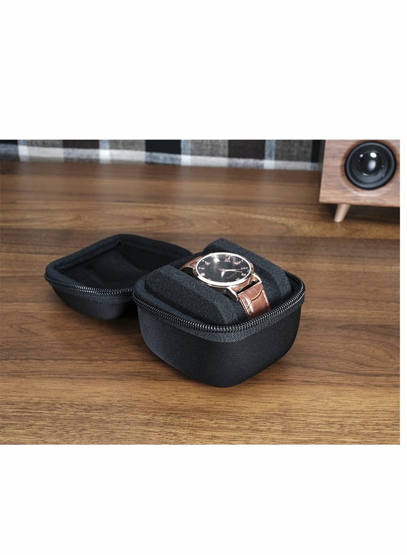 KASTWAVE Watch Travel Case, Watch Roll Case Storage and Organizer for Men and Women, Zipper Watch Box with Anti-move Watch Pillow, Black, 1 Slot, Not Include Watch, 1 Pcs - Image 3