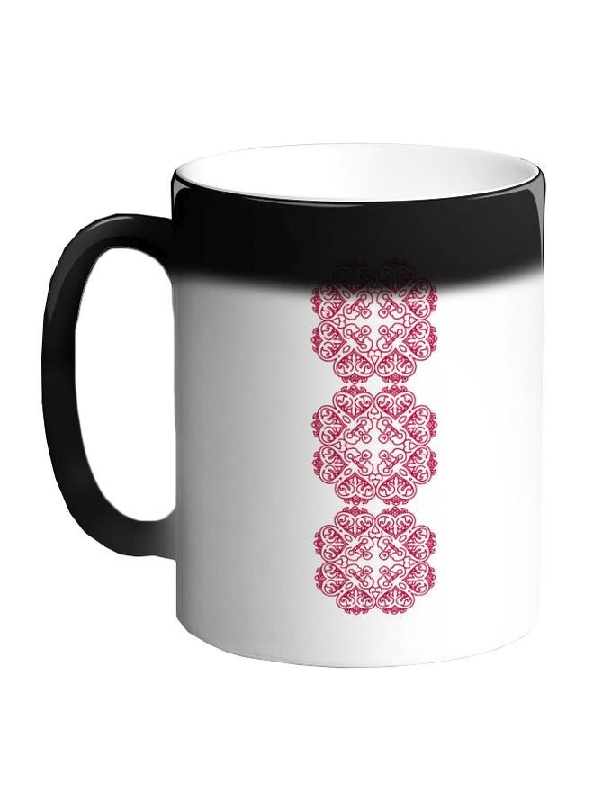 RYN Vertical Designed Printed Colour Changing Coffee Mug Black 11ounce