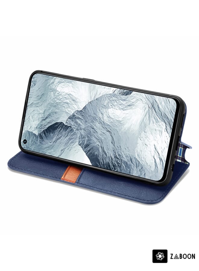 Zaboon Protective Case For OPPO Realme GT Master Cubic Grid Pressed Horizontal Flip Magnetic PU Leather Case with Holder & Card Slots & Wallet - Image 4