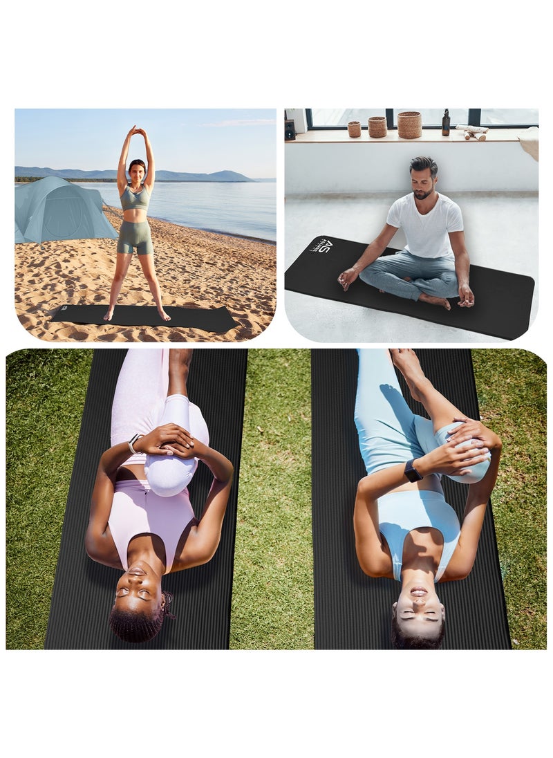 Allure Sphere Sphere Yoga Mat 10Mm Thick Double Sided Non-Slip Nbr Exercise Mat - Ideal Floor Mat For Gymnastic Pilates Fitness Workout Stretching - Training Equipment For Home Gym & Outdoor  - Image 3