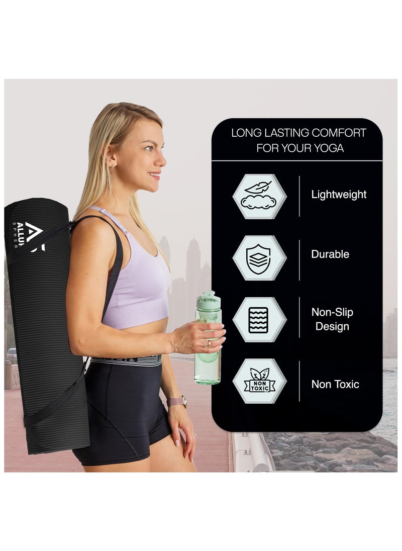 Allure Sphere Sphere Yoga Mat 10Mm Thick Double Sided Non-Slip Nbr Exercise Mat - Ideal Floor Mat For Gymnastic Pilates Fitness Workout Stretching - Training Equipment For Home Gym & Outdoor  - Image 5