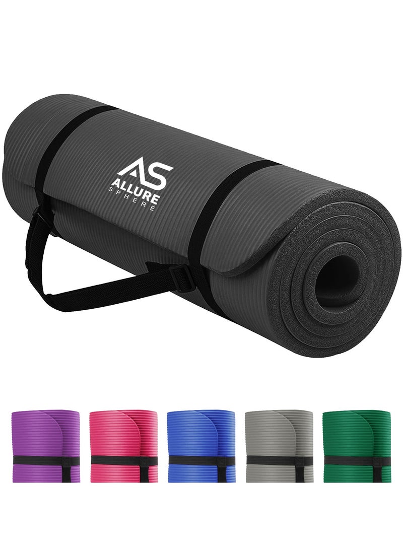 Allure Sphere Sphere Yoga Mat 10Mm Thick Double Sided Non-Slip Nbr Exercise Mat - Ideal Floor Mat For Gymnastic Pilates Fitness Workout Stretching - Training Equipment For Home Gym & Outdoor  - Image 1