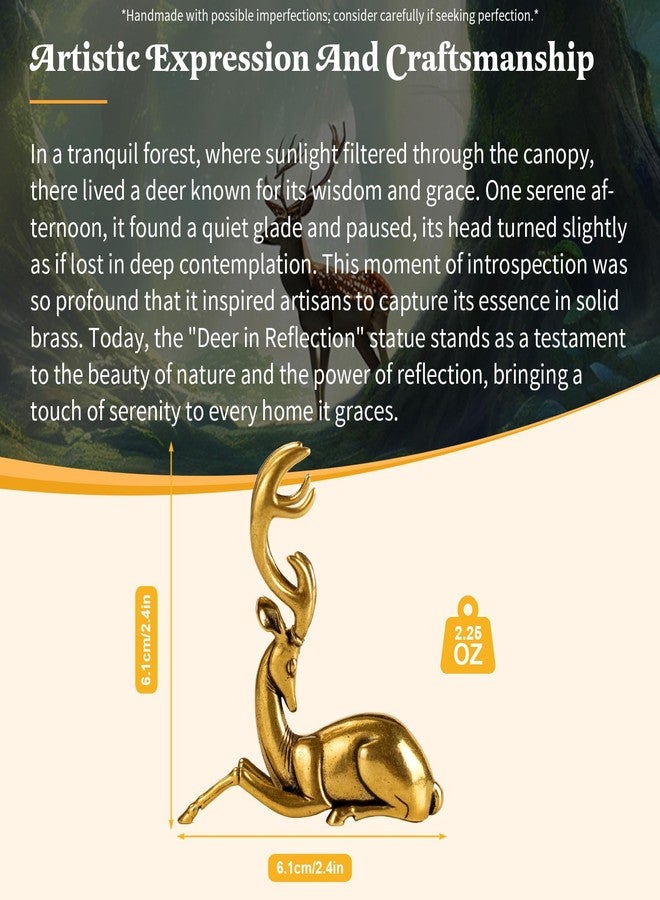 chovy تمثال غزال عتيق مصنوع يدويًا - جسم من النحاس الصلب بنسبة 100% وقرون من النحاس الأبيض الأصلي | قطعة ديكور أنيقة للطاولة، زينة مكتبية عتيقة، هدية فريدة لمحبي الطبيعة - Image 3