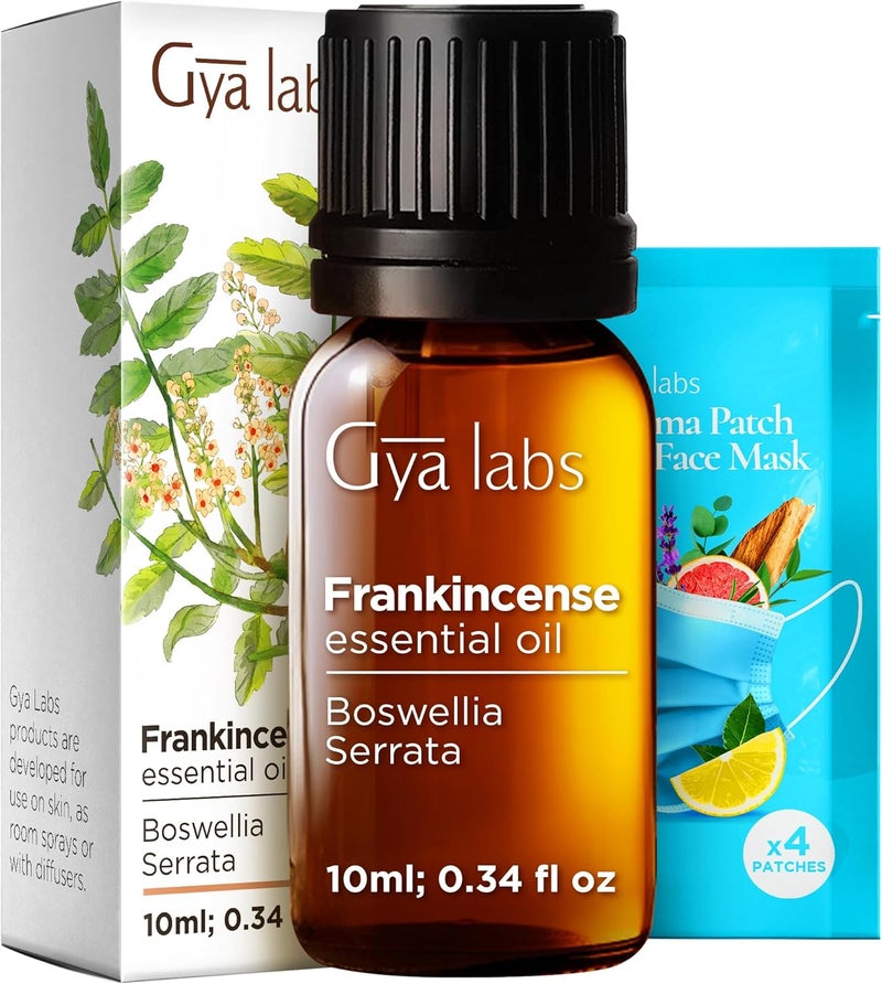 gya labs زيت اللبان الأساسي من جيا لابز - 0.34 فل أوقية - للشعر، البشرة، الناشر، العلاج العطري وصناعة الشموع المنزلية - Image 1