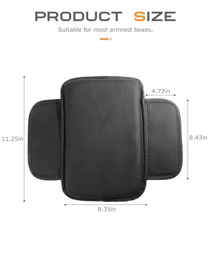 SCUARI Center Console CoverArm Rest Cover for CarCar Accessories Car Center Console CoverCenter Console Cover with Storage BagCar Interior Accessories for Most Vehicles SUV Black - Image 3