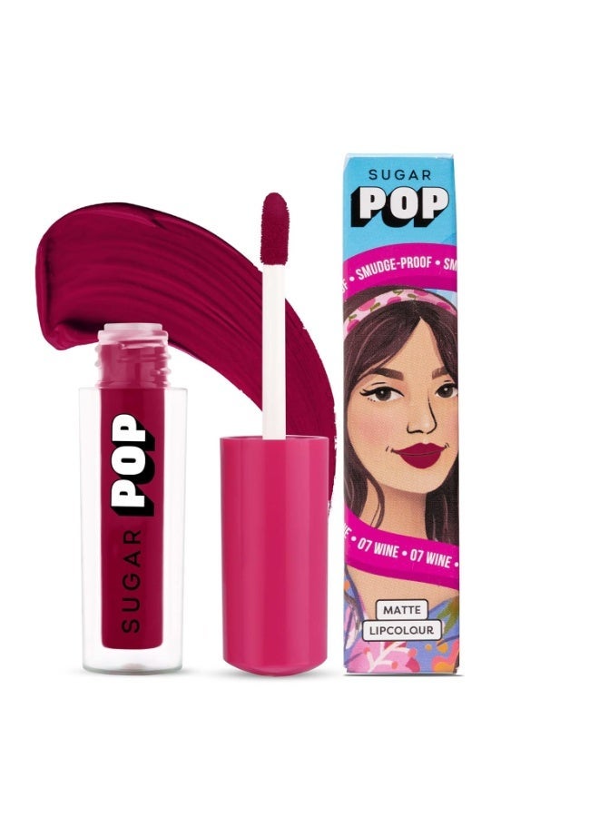 SUGAR POP Matte Lipstick | Smudge-Proof | Vitamin E | Long Lasting 8 Hrs | Lip Colour For Women | 1.6 ml - 07 Wine - Image 1