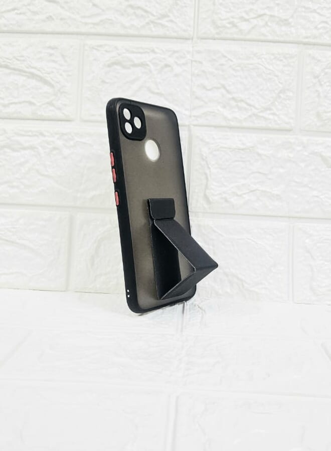 Case Cover For Itel Vision 1 Plus With Magnetic Hand Grip Clear/Black - Image 1