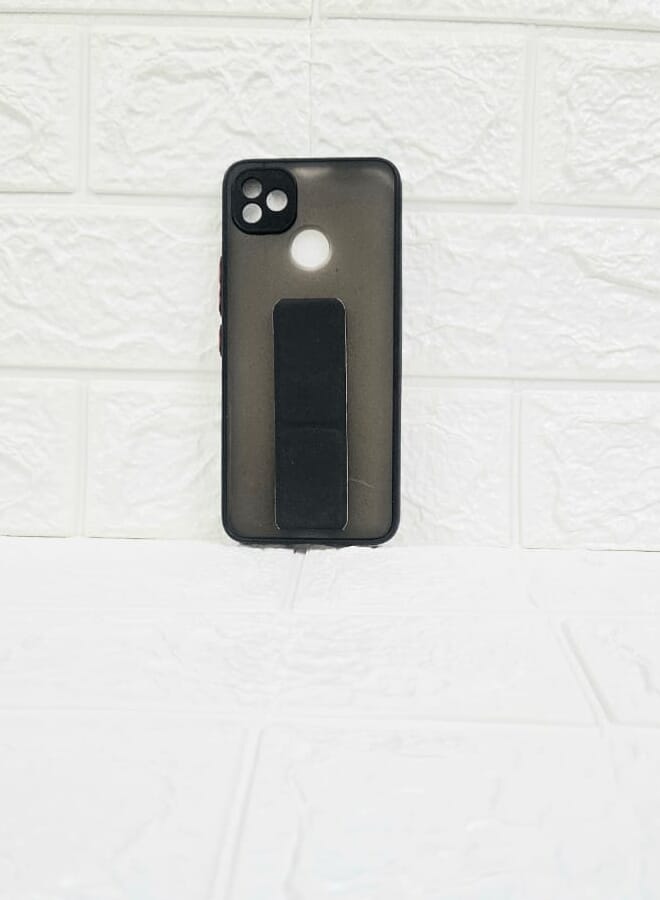 Case Cover For Itel Vision 1 Plus With Magnetic Hand Grip Clear/Black - Image 2