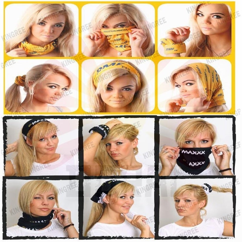 KINGREE 9PCS Outdoor Headscarves - Multi-functional Headband Headwear for Men and Women - Image 5