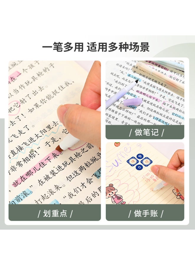 HELPS Creative High-value Double-headed Highlighter Student Eye-protecting Color Oblique-head Marker Pen Key Pen - Image 2