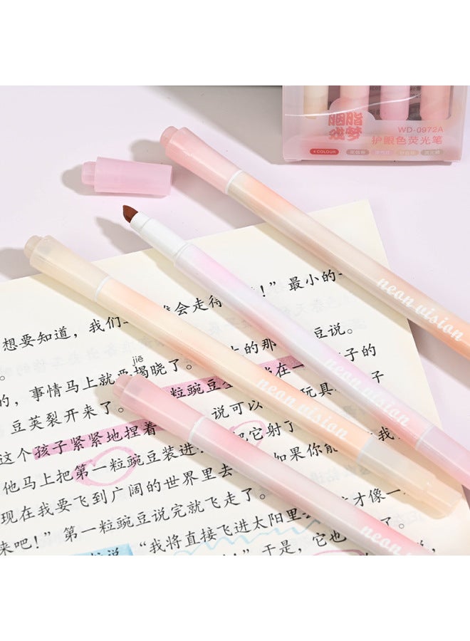 HELPS Creative High-value Double-headed Highlighter Student Eye-protecting Color Oblique-head Marker Pen Key Pen - Image 4