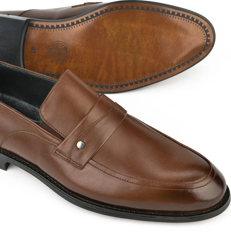 Ziya , Men's Genuine Leather Classic Shoes 13348Z087 Brown