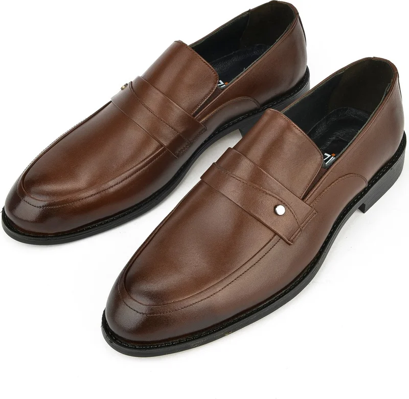 Ziya , Men's Genuine Leather Classic Shoes 13348Z087 Brown