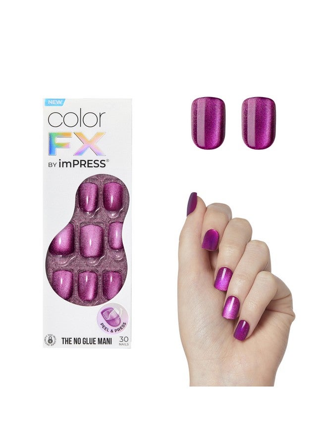 Impress KISS imPRESS No Glue Mani Press-On Nails, Color FX, 'Levels', Dark Pink, Short Size, Squoval Shape, Includes 30 Nails, Prep Pad, Instructions Sheet, 1 Manicure Stick, 1 Mini File - Image 1