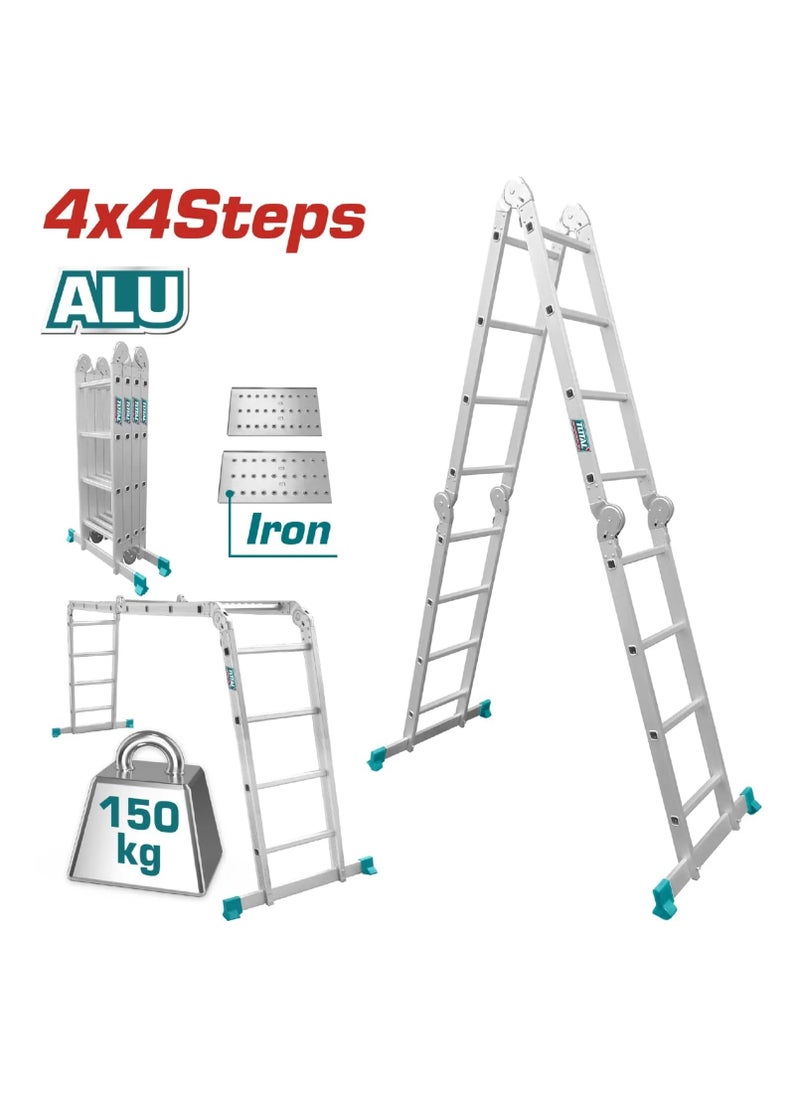 TOTAL Total Multi Purpose Aluminum Ladder 4 X 4 STEPS THLAD04441  - Image 2