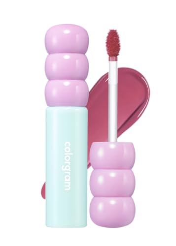 COLORGRAM Fruity Glass Tint 09 Heartful Mulberry Korean Long Lasting Waterproof Lip Stain Highly Pigmented Daily Mauve Plum Shade with Glowing effect Buildable Blendable 011 Oz - Image 1