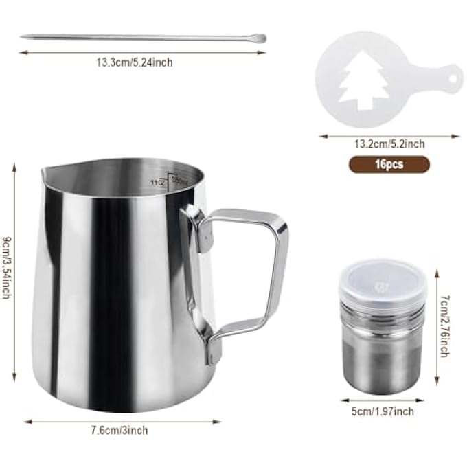 Unity Milk Frothing Jug 350Ml 12Oz Stainless Steel Milk Pitcher Cup Barista Milk Jug And Latte Decorating Art Pen For Making Coffee Cappuccino Frothing Milk Coffee Machine - Image 2