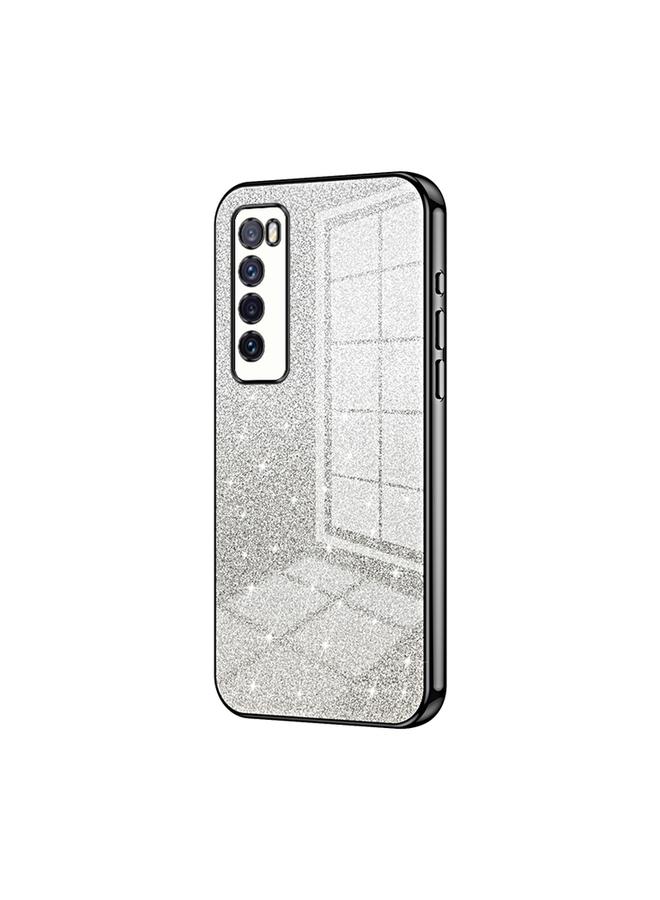 اس-توب جراب لهاتف Huawei nova 7، جراب هاتف مطلي بالكهرباء بلون مسحوق لامع متدرج - Image 1