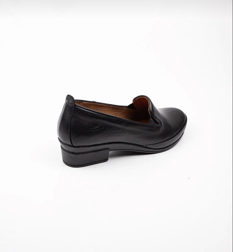 Çiğdem Kundura حذاء نسائي جلد طبيعي أسود ذو كعب طبي غير رسمي بأطراف مرنة - أسود - 39 - ST02171-BLACK-39  - Image 2