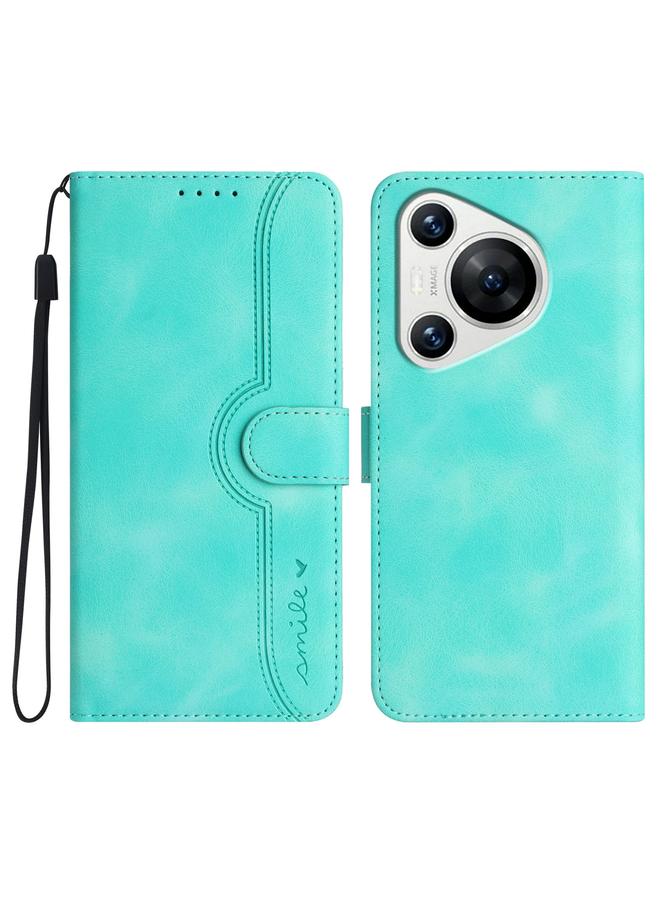 Zaboon Case For Huawei Pura 70 Heart Pattern Skin Feel Leather Phone Case - Image 1