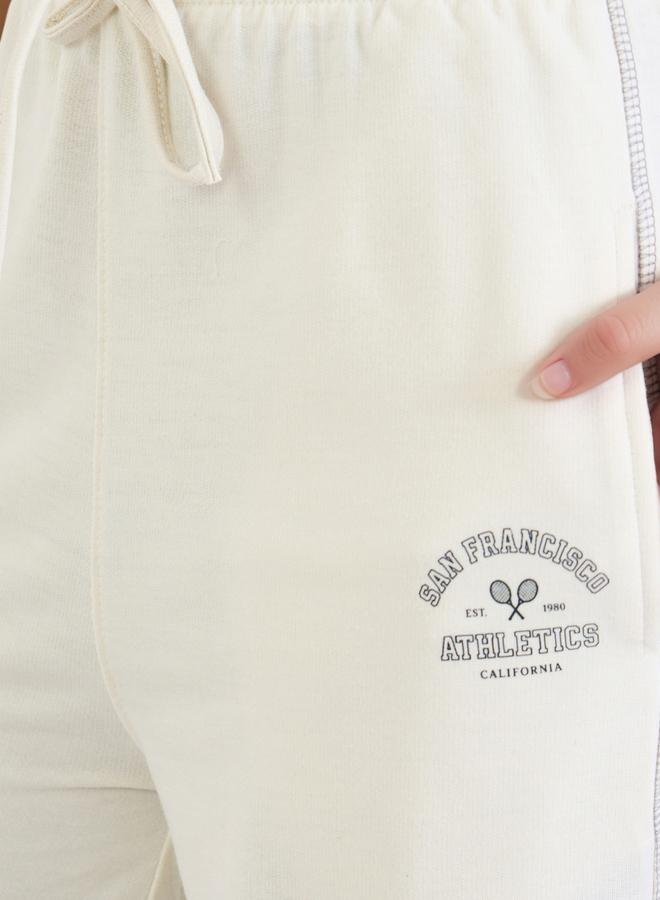 Styli Cream Placemen Prints Wide Leg Joggers - Image 3