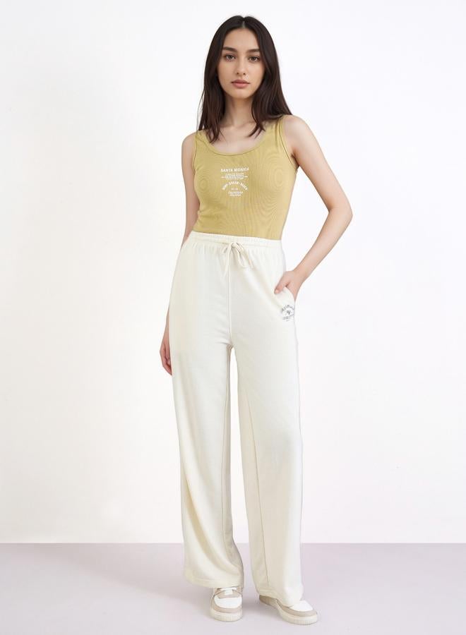 Styli Cream Placemen Prints Wide Leg Joggers - Image 1
