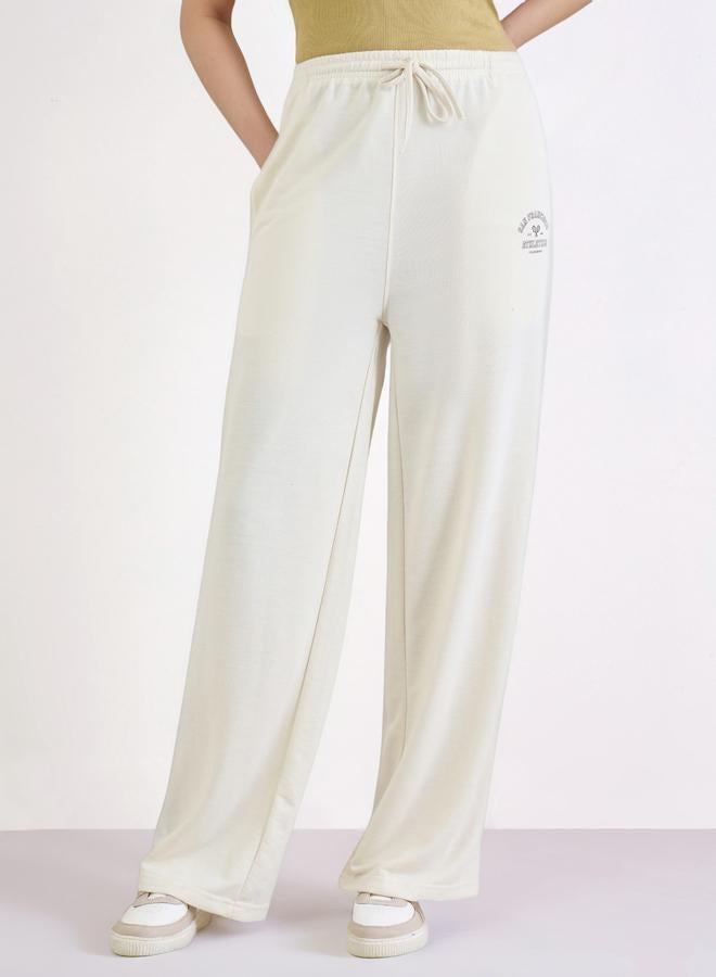 Styli Cream Placemen Prints Wide Leg Joggers - Image 2