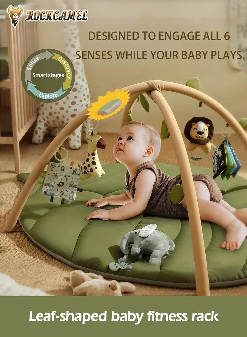 ROCKCAMEL New Baby Play Gym & Activity Mat,Infant Activity Center with 6 Detachable Toys, Tummy Time Mat Promote Motor Skills & Sensory Development Mat for for Newborn Baby - Image 3