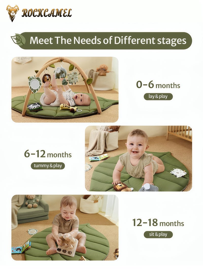 ROCKCAMEL New Baby Play Gym & Activity Mat,Infant Activity Center with 6 Detachable Toys, Tummy Time Mat Promote Motor Skills & Sensory Development Mat for for Newborn Baby - Image 4