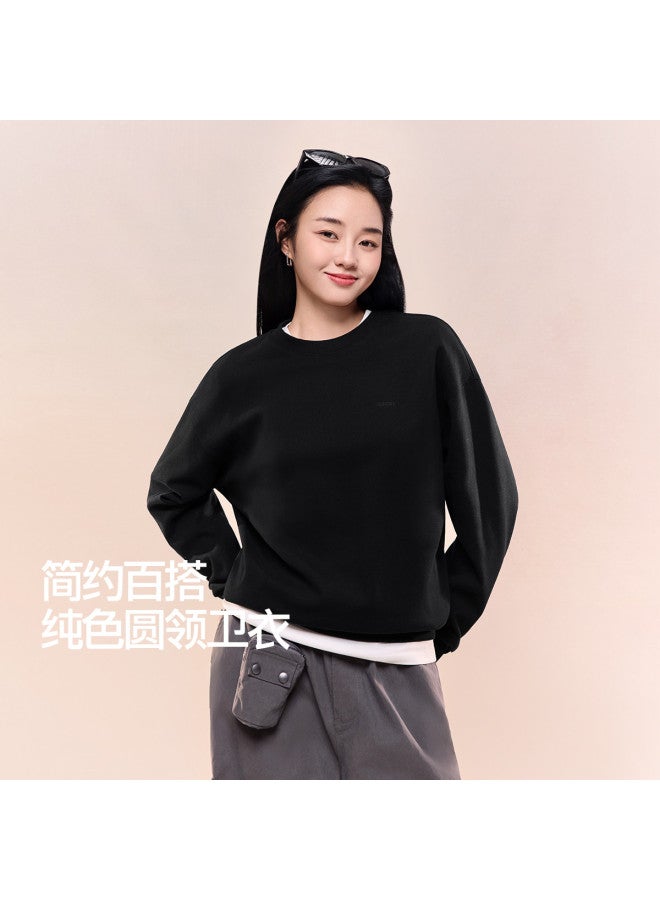 SIINSIIN Basic Women'S Hoodie 2025 New Early Autumn Loose-Fitting Round Neck Pullover Double-Sided Brushed Long-Sleeve Top - Image 2