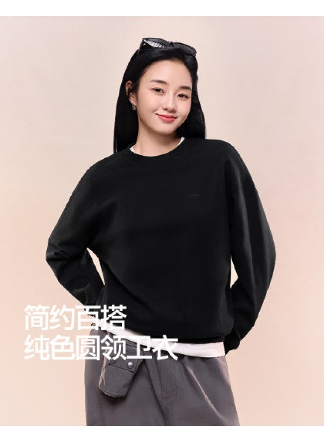 SIINSIIN Basic Women'S Hoodie 2025 New Early Autumn Loose-Fitting Round Neck Pullover Double-Sided Brushed Long-Sleeve Top - Image 1