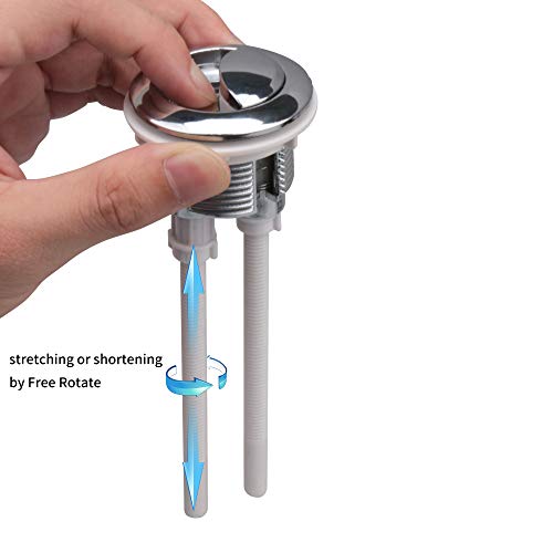 Slaige Dual Flush Toilet Kit Plastic Adjustable Top Push Button Toilet Tank Button Replacement for Most Dual Flush Toilet with 38mm Hole in the Cistern Lid - Image 3