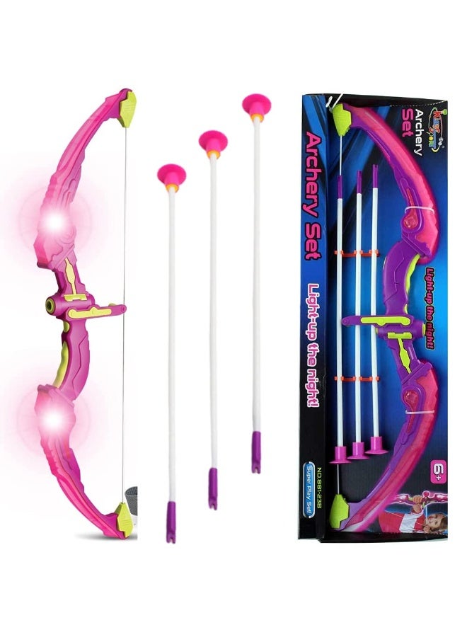 Bow and Arrow for Kids with LED Flash Lights, Light Up Archery Set with 3 Suction Cups Arrows - Image 3