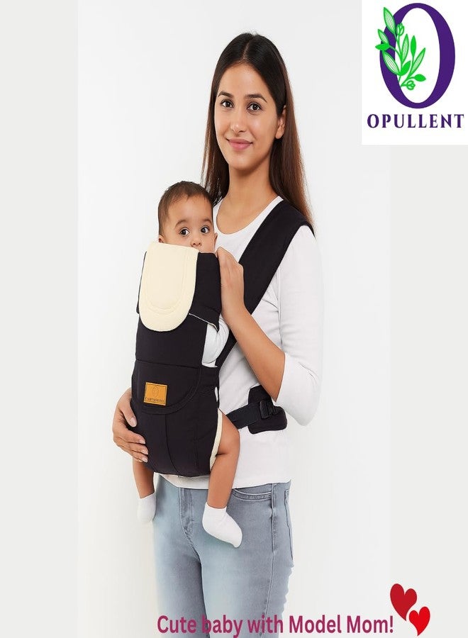 OPULLENT Premium Baby Carrier for Newborn to Toddler (0–24 Months) | Ergonomic Hip Seat Carrier with Adjustable Waist Belt & Padded Shoulder Straps | Breathable Soft Fabric | (Black-Pack of Two) - Image 4