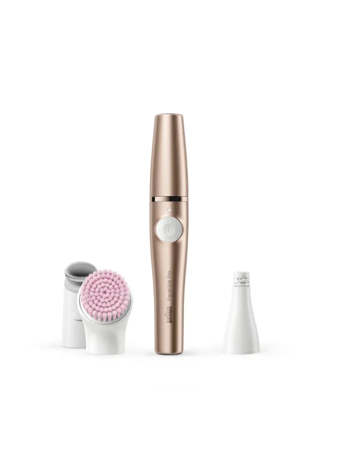 براون Face SpaPro 921 3-In-1 Facial Epilating Cleansing And Skin Toning System With 5 Extras Gold