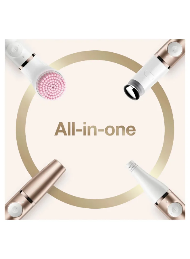 BRAUN Face SpaPro 921 3-In-1 Facial Epilating Cleansing And Skin Toning System With 5 Extras Gold