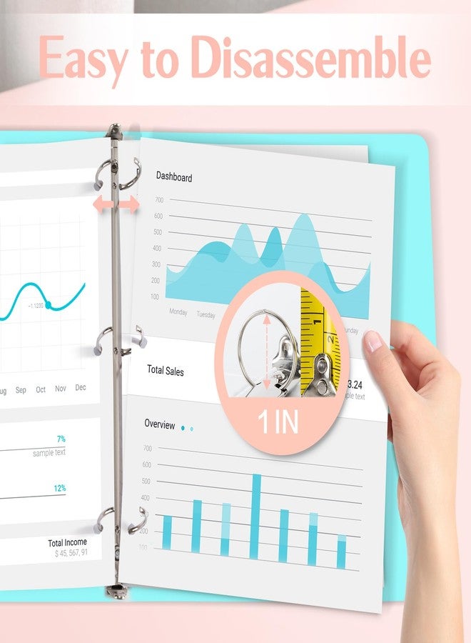 Deli 1-inch 3 Ring Binder with 2 Interior Pockets, 175 Sheets Capacity, 1 inch Binders fits 11" x 8.5" US Letter Size, Assorted 6 Pastel Colors, 6 Pack - Image 4