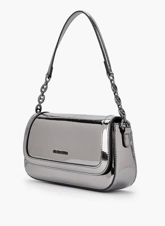 فلورا بيلا من شو إكسبرس حقيبة كتف معدنية بإغلاق قلاب