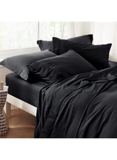 Bedsure Bedsure California King Sheets Black - Soft Sheets for California King Size Bed, 4 Pieces Hotel Luxury California King Sheet Sets, Easy Care Polyester Microfiber Cooling Bed Sheet Set  - Image 5