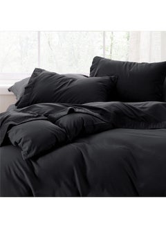 Bedsure Bedsure California King Sheets Black - Soft Sheets for California King Size Bed, 4 Pieces Hotel Luxury California King Sheet Sets, Easy Care Polyester Microfiber Cooling Bed Sheet Set  - Image 3