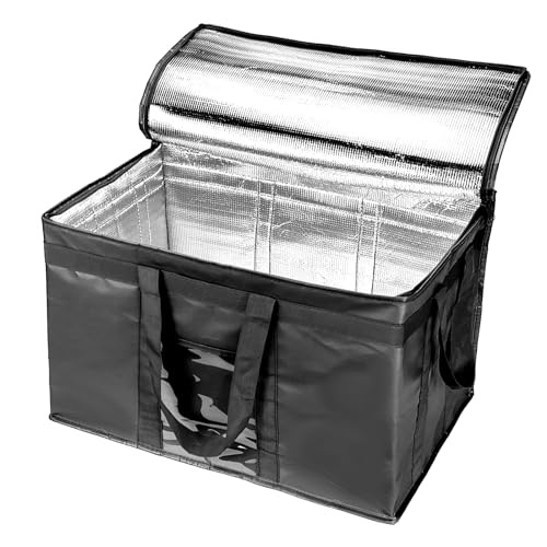 Yalin XXXL Large Insulated Cooler Bag, Styrofoam Cooler of Keep Food Hot or Cold, Reusable Double Zipper Food Delivery Bag for Grocery Shopping, 23" W x 15" H x 14" D (Black, 3XL (Pro)) - Image 2