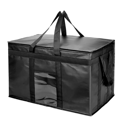 Yalin XXXL Large Insulated Cooler Bag, Styrofoam Cooler of Keep Food Hot or Cold, Reusable Double Zipper Food Delivery Bag for Grocery Shopping, 23" W x 15" H x 14" D (Black, 3XL (Pro)) - Image 1