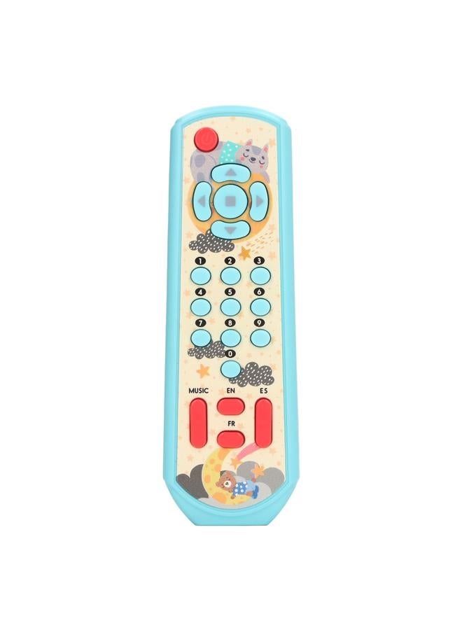 NIBEMINENT TV Remote Control Toy Baby Simulated with Sound and Light for Early Education Learning Blue  - Image 1