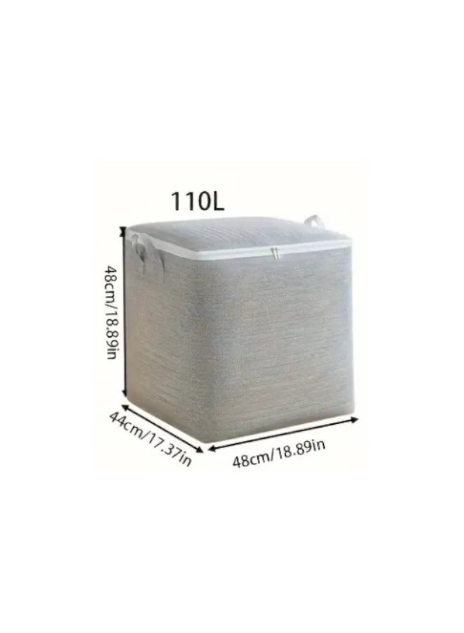 صندوق تخزين منظم متعدد الاستخدامات ومتين بسعة 110 لتر للملابس واللحاف وأغطية السرير - Image 4