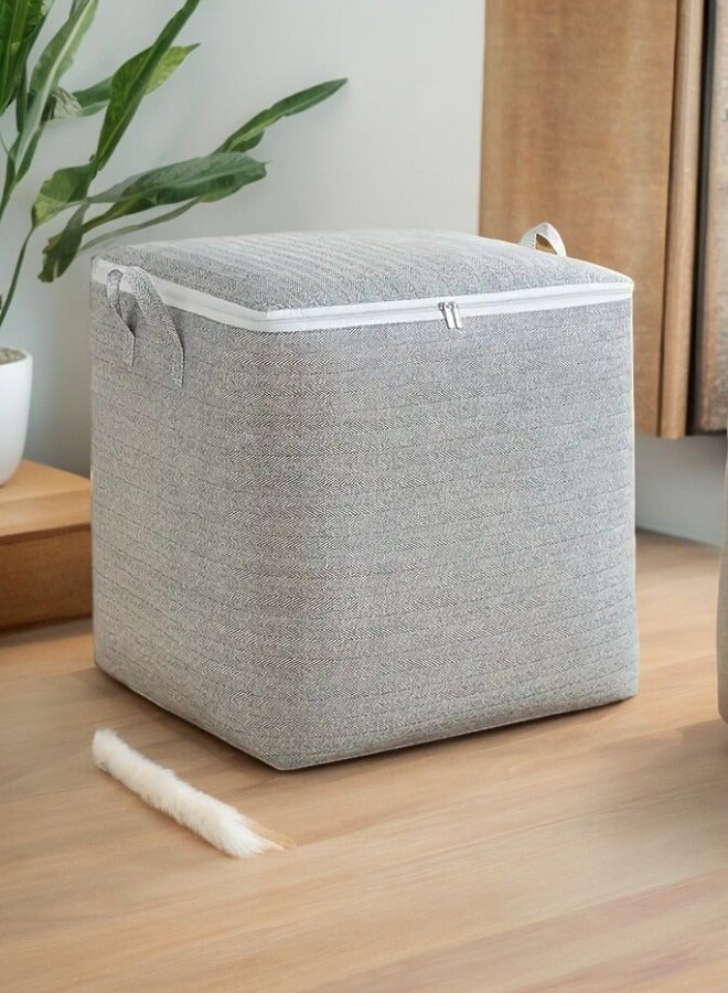 صندوق تخزين منظم متعدد الاستخدامات ومتين بسعة 110 لتر للملابس واللحاف وأغطية السرير - Image 1