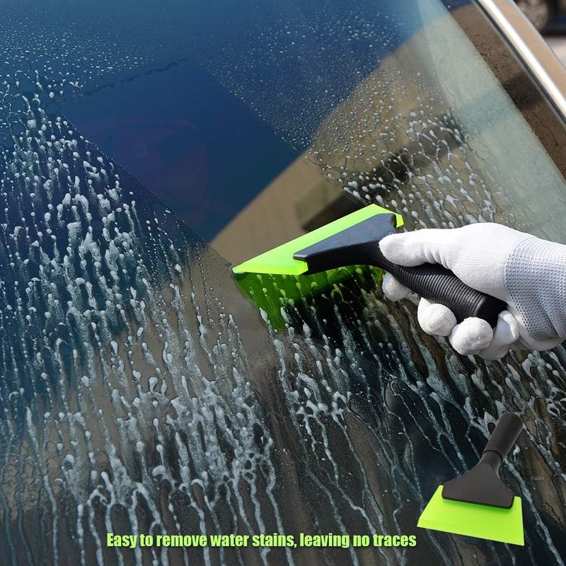 FOSHIO Small Squeegee with 5 Inch Dark Blue & Green Rubber Blade Mini Wiper Window Tinting Tools for Mirror Glass Window Cleaner with Non-Slip Handle, 2 Pack - Image 5