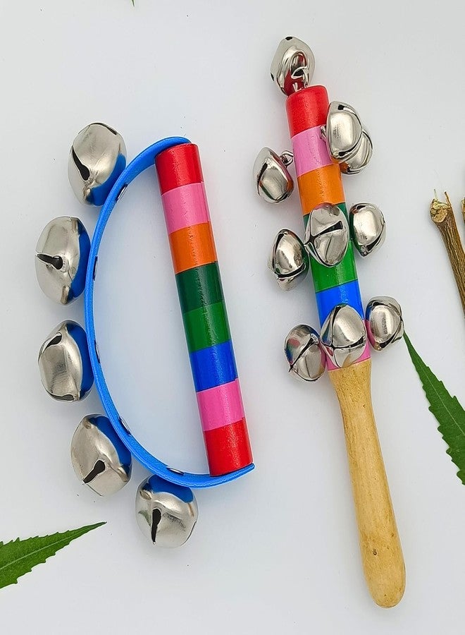 ZELVO Wooden Non Toxic Colourful Rattle Toys for Newborn Baby, Musical Infant Toy, Gift Set Age 0+, Multicolor (D Rattle & Stick Rattle) - Image 1