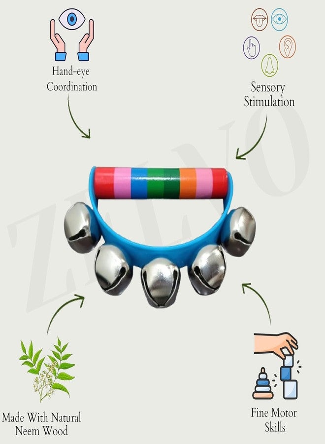 ZELVO Wooden Non Toxic Colourful Rattle Toys for Newborn Baby, Musical Infant Toy, Gift Set Age 0+, Multicolor (D Rattle & Stick Rattle) - Image 2