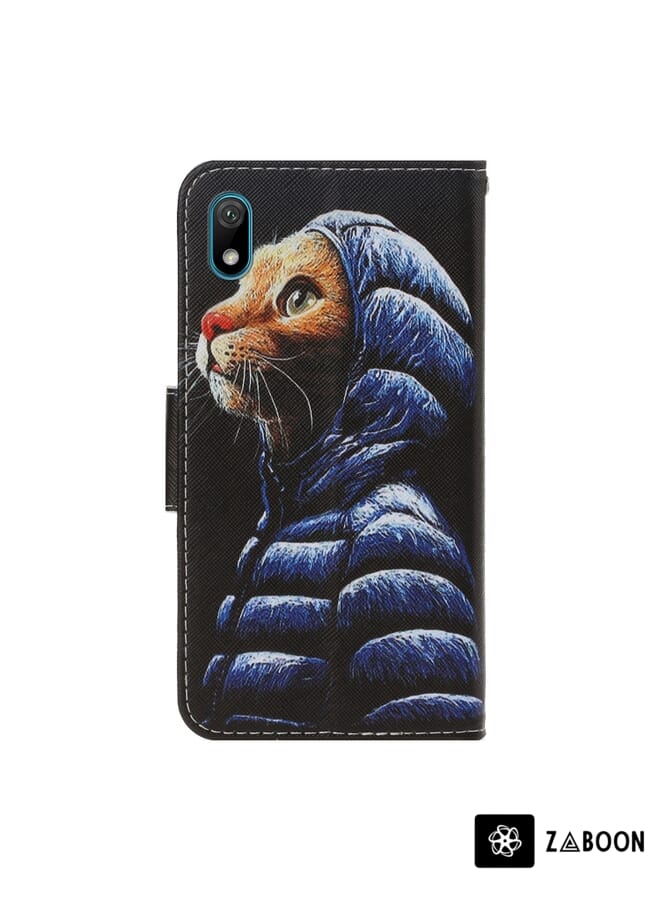 Zaboon Protective Case Cover For Huawei Y5 2019 3D Colored Drawing Horizontal Flip PU Leather Case with Holder & Card Slots & Wallet - Image 3